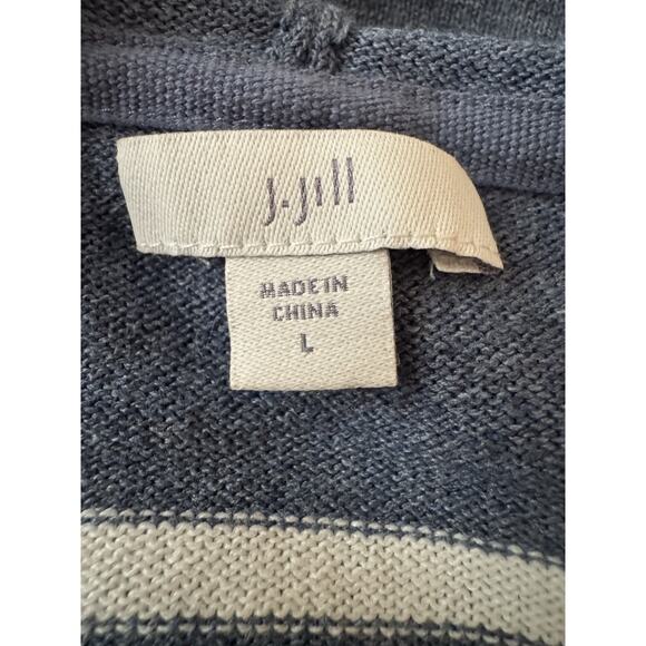 J Jill Women's V Neck Pullover Embroidered Hooded Sweater Size L - Picture 6 of 8